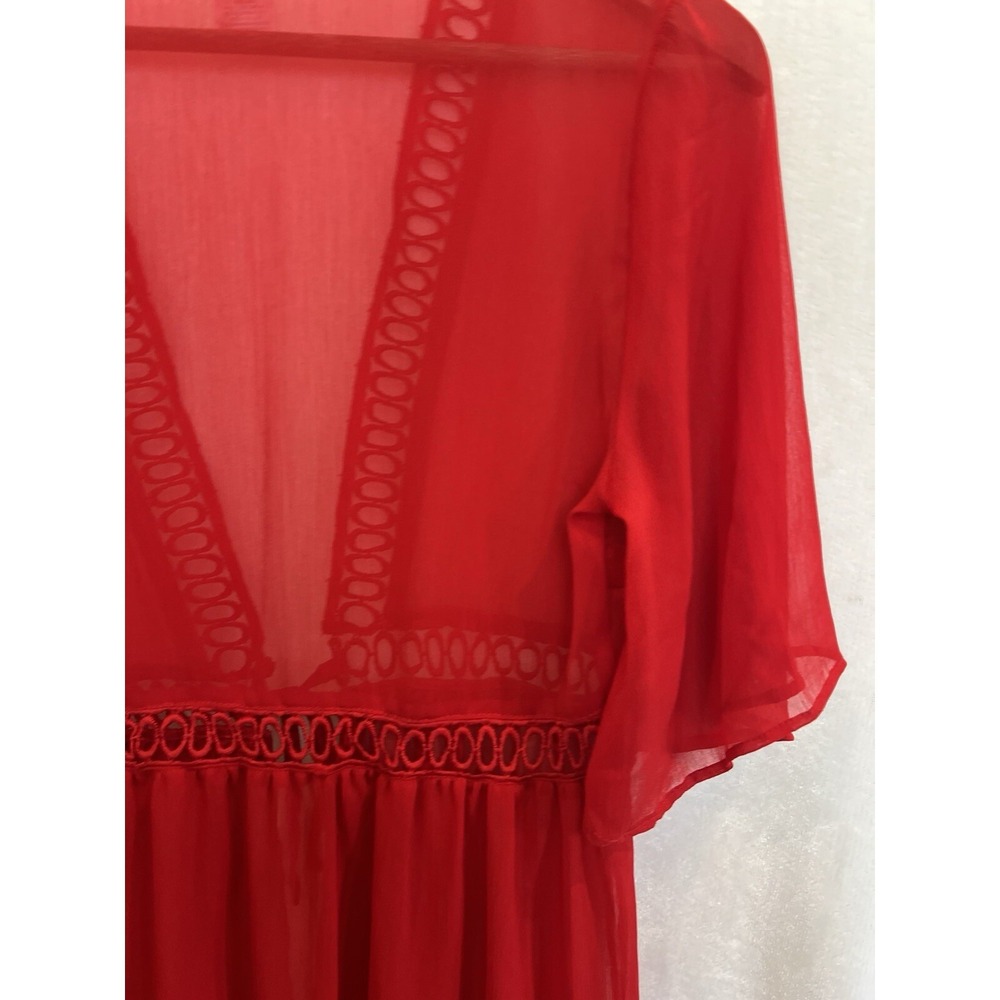 New York Company Sheer Embroidered Eyelet Cover‎ up Kimono Size S Resort Beach - Picture 16 of 16